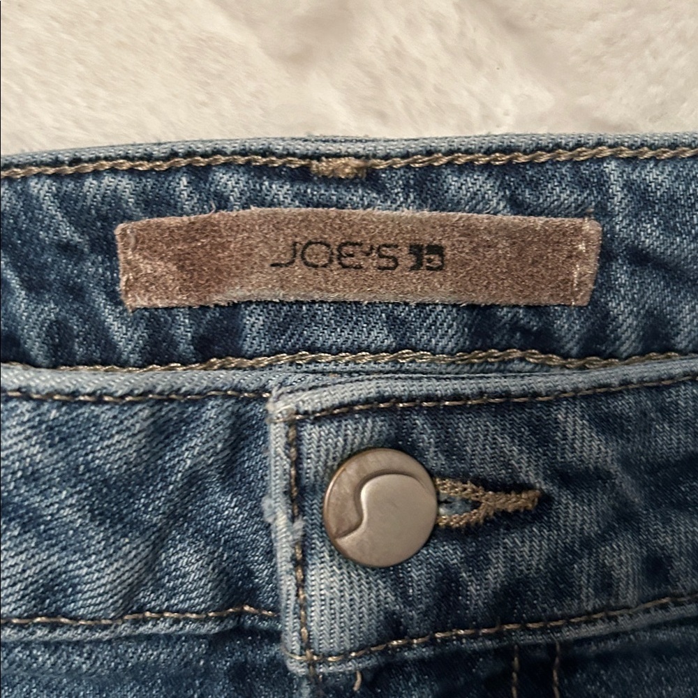 Joe’s Jeans Patchwork High Rise Straight Crop Blue Jeans size 26 - Picture 2 of 4